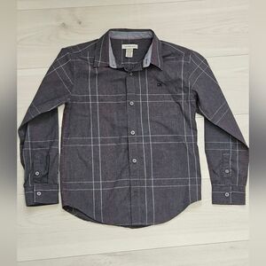 Calvin Klein Gray Plaid Button-Up Shirt
